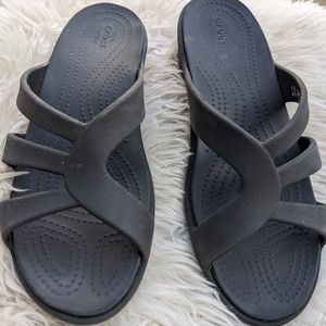Women's Crocs Wedge Sandals Black Size 9